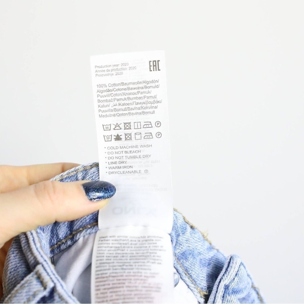 Only Mom Jeans light blue cropped high waist trendy 26 Onlkelis Life HW 15203435 - Picture 6 of 8